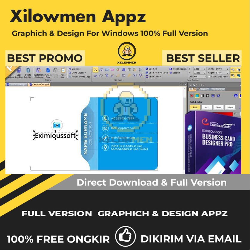 [Full Version] EximiousSoft Business Card Designer Pro Design Graphics Lifetime Win OS