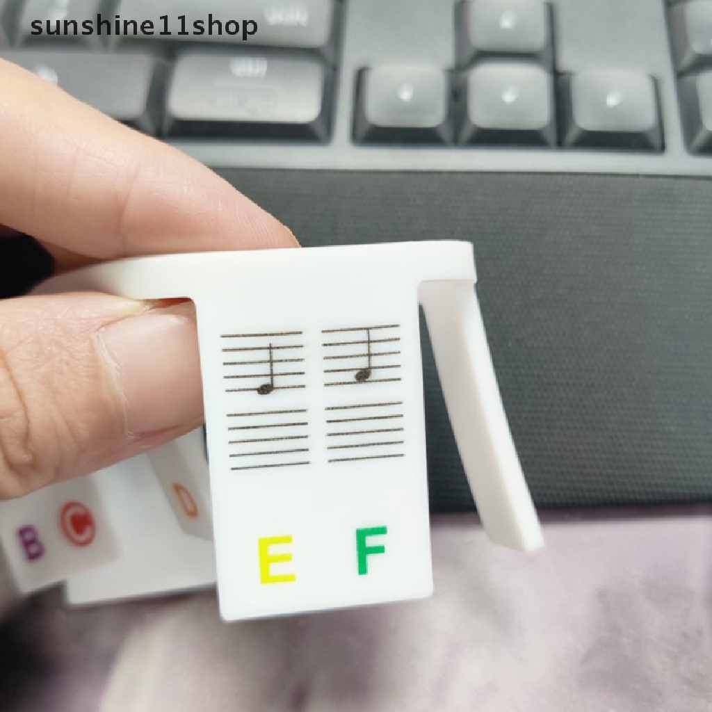 Sho 88kunci Warna-Warni Transparan Piano Keyboard Stiker Keyboard Elektronik Kunci Piano Stave Note Stiker Simbol Untuk Tombol Putih N