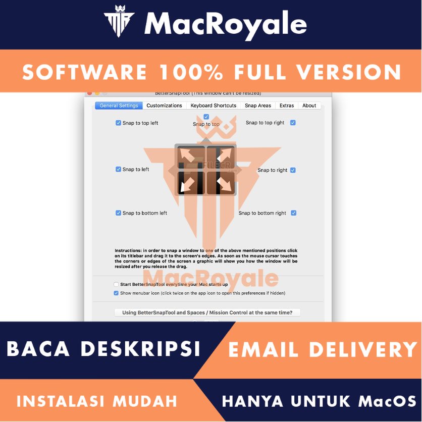[MacOS] BetterSnapTool Full Version Lifetime Full Garansi