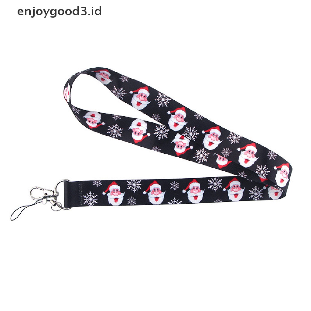 【 Rready Stock 】 Christmas Lanyards Keychain Neck Strap Phone Buttons ID Card Holder Lanyard For Keys DIY Hanging Rope Lanyard Card Protection Cover （ ID ）