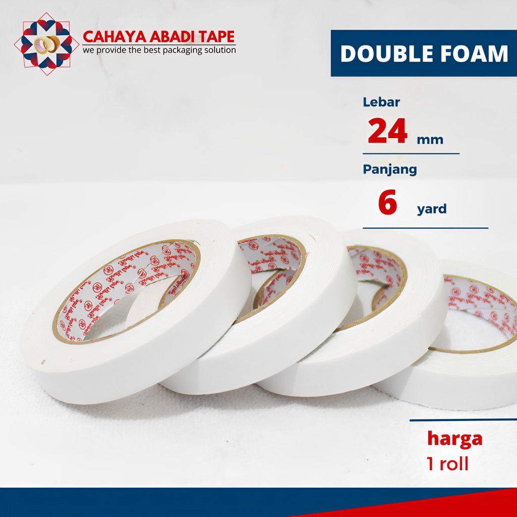 

DOUBLE FOAM BODHI PUTIH,HIJAU, BATIK 24MM X 6YARD PER ROLL