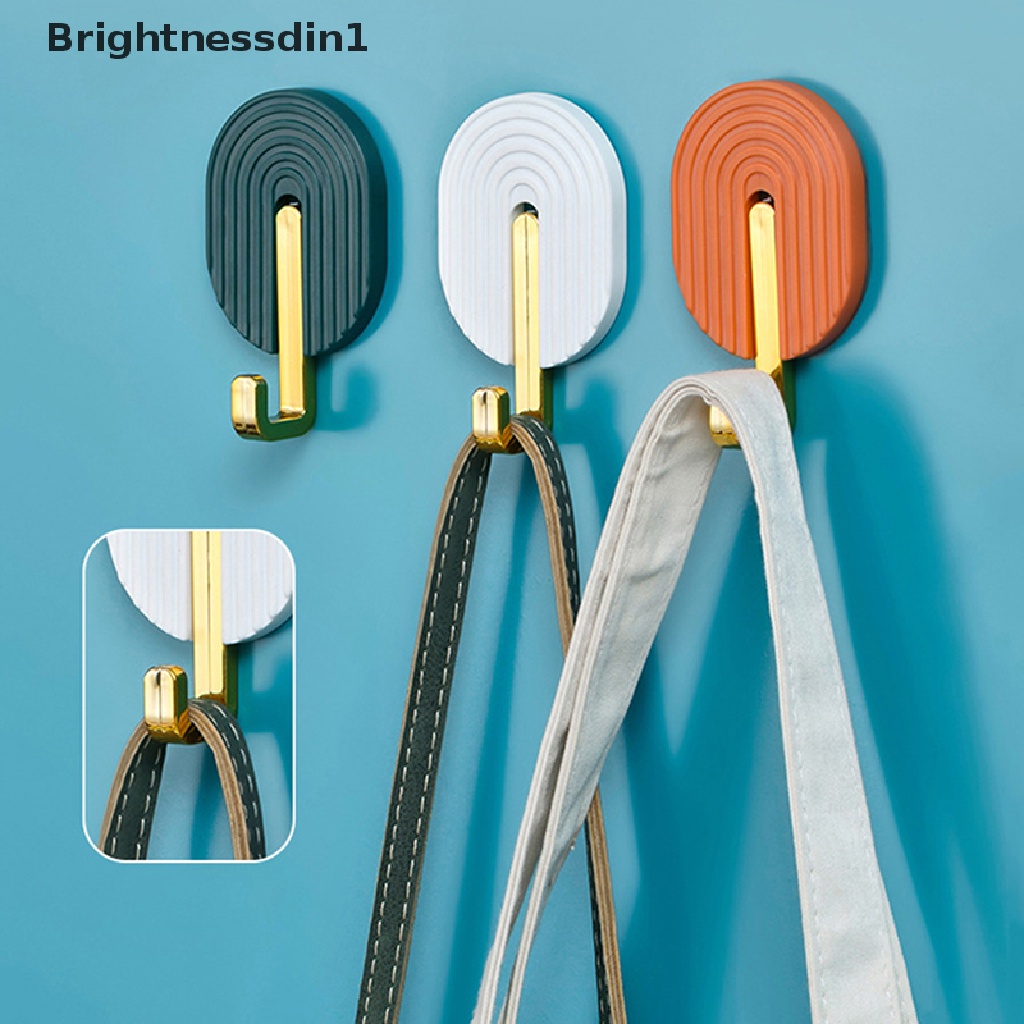 [Brightnessdin1] 2pcs Dinding Plastik Perekat Diri Kait al Kamar Mandi Rak Handuk Gantungan Butik