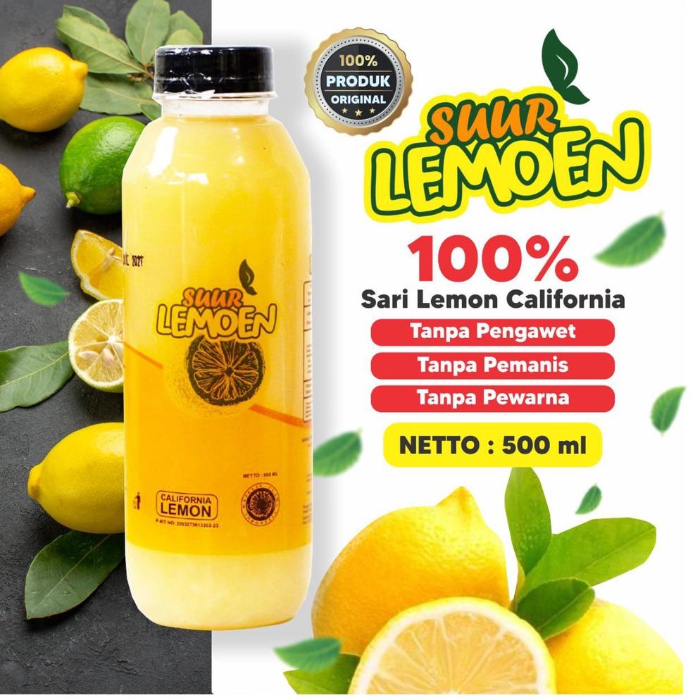 

[KODE W2297Q] 500ml Jus Sari Lemon Fresh 100% Air Lemon Murni 500ml untuk Diet dan Detox Pure Lemon California By Suur Lemoen ID