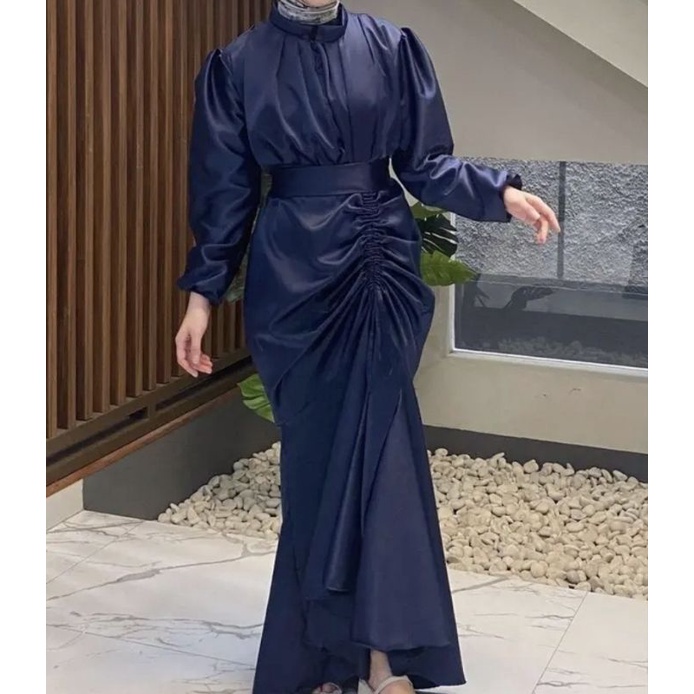 Gamis vania | Gamis brokat terbaru mewah | Gaun pesta muslimah elegan Jumbo | Baju gamis lebaran 202