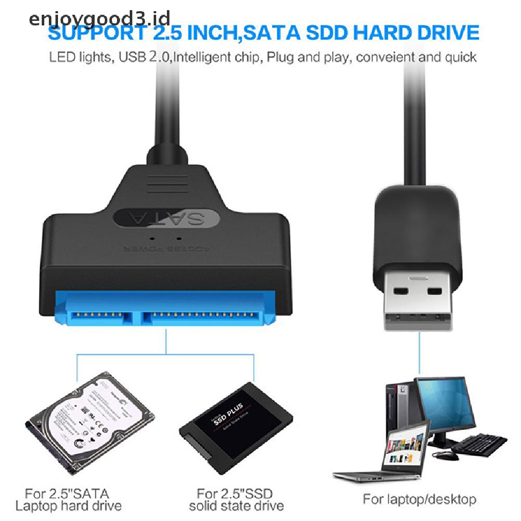 【 Rready Stock 】 7 + 15 22 Pin SATA 3 Cable 2.5 HDD / SSD USB Adapter High-Speed Transmit External Hard Disk Converter （ ID ）