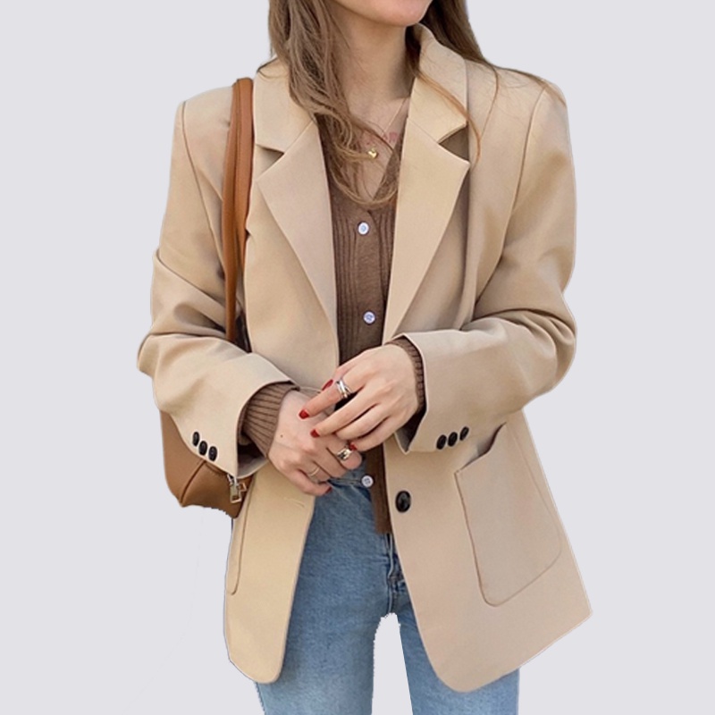 XIAOZHAINV Korean Style Lengan Panjang Jaket Baju Wanita Blazer