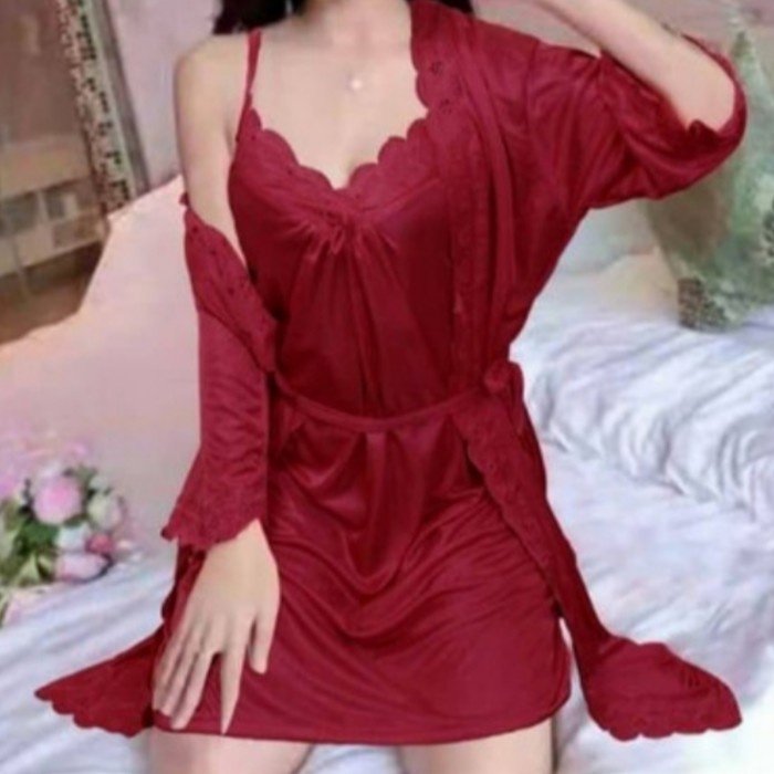 piyama baju tidur kimono tricot dewasa wanita sexy