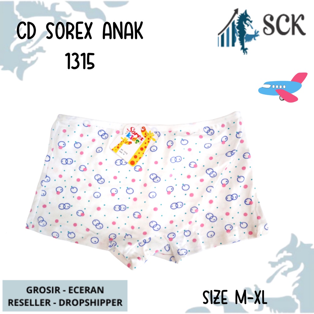 CD Anak Perempuan SOREX KIDS 1315 model BOXER Polos Warna / Celana Dalam Anak Perempuan / CD SOREX Kids - sckmenwear GROSIR