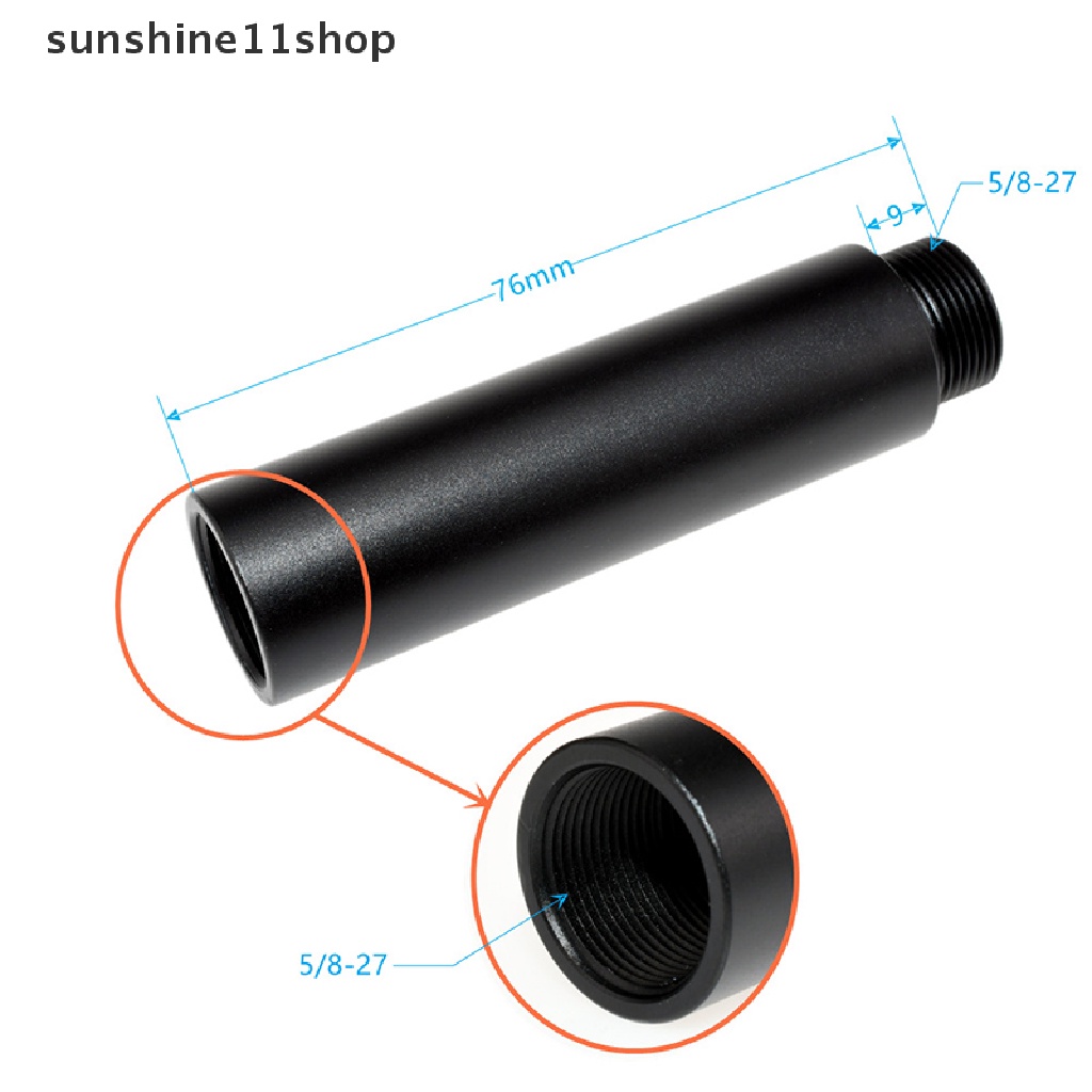 Sho Microphone Stand Extension Tube 5per8inch Female to 5per8 Male Untuk Stand Meja Dudukan Shock Cocok Kebanyakan Mikrofon N