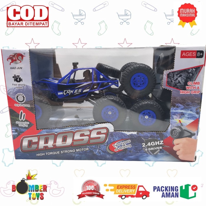 MAINAN ANAK RC MOBIL JEEP 6 BAN BESI CRAWLER SPRING OFFROAD CROSS BODY