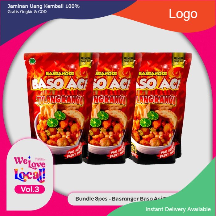 

Bundle 3pcs - Baso Aci Tulang Rangu Basranger 200gr Makanan Instan