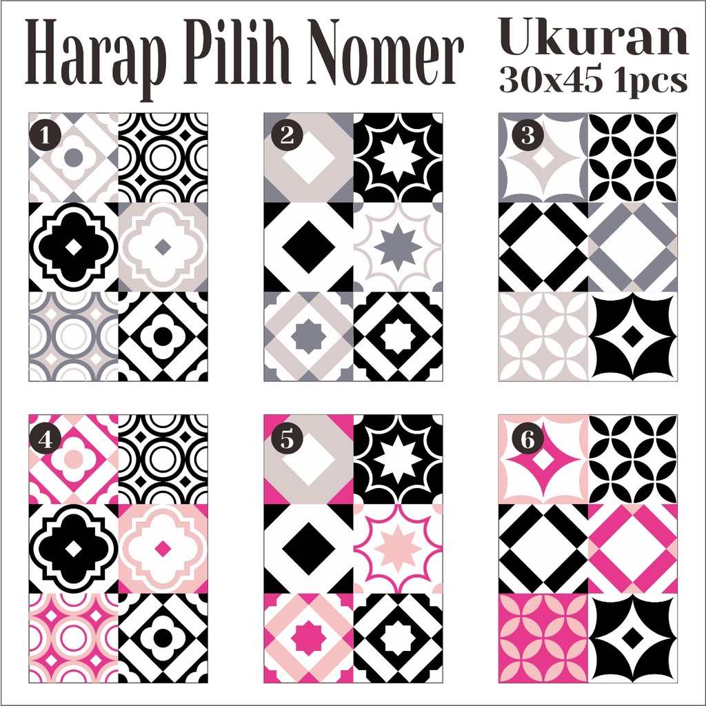 Stiker Tegel Lantai Dan Dinding (30x45cm) Tegel Motif 5