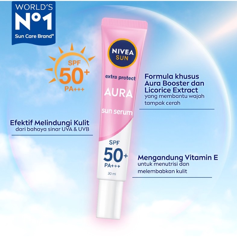 ❤ RATU ❤ Nivea Sun Face Protection Serum 30ml Spf 50 Pa +++ | Sunscreen Aura Oil Control C&amp;E | Tabir Surya