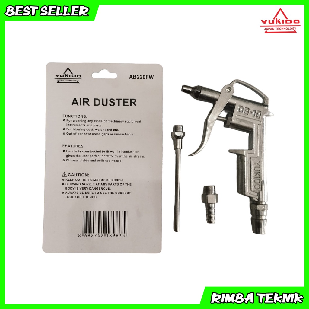 PAKET HEMAT !!! Air Chuck + Air Duster Alat Pengisi Angin Ban Motor Mobil 2 Kepala Coupler Neple alat semprot angin pembersih debu kompresor paket tambal ban