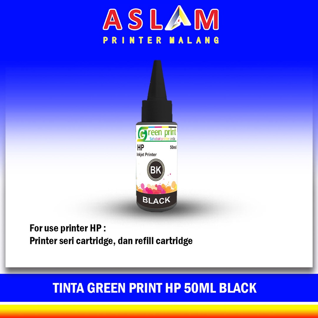 Tinta Hp Black Green Print 50ml Tinta Refill Cartridge Printer HP 1110 2135 1050 2336 2335 2775