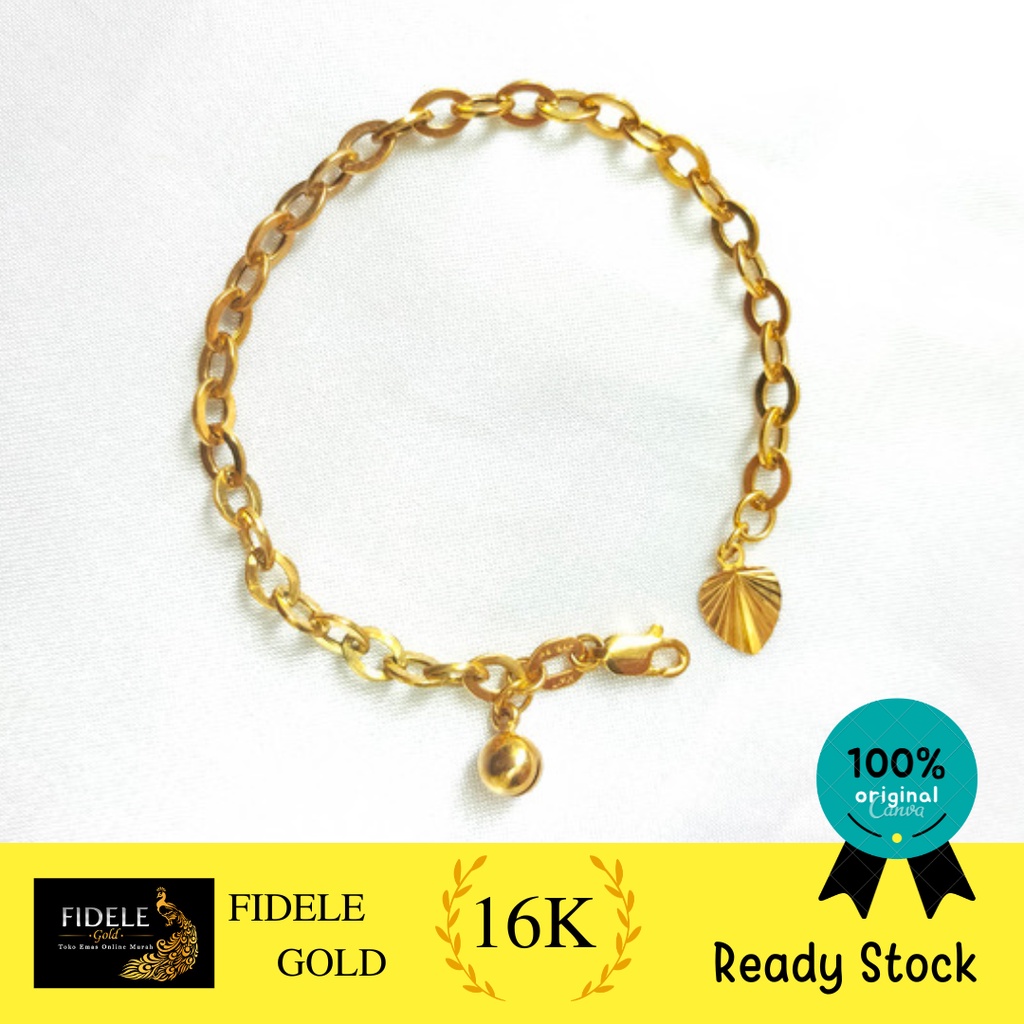Gelang paperlina kadar muda gelang emas asli 375 gelang 8k emas kuning