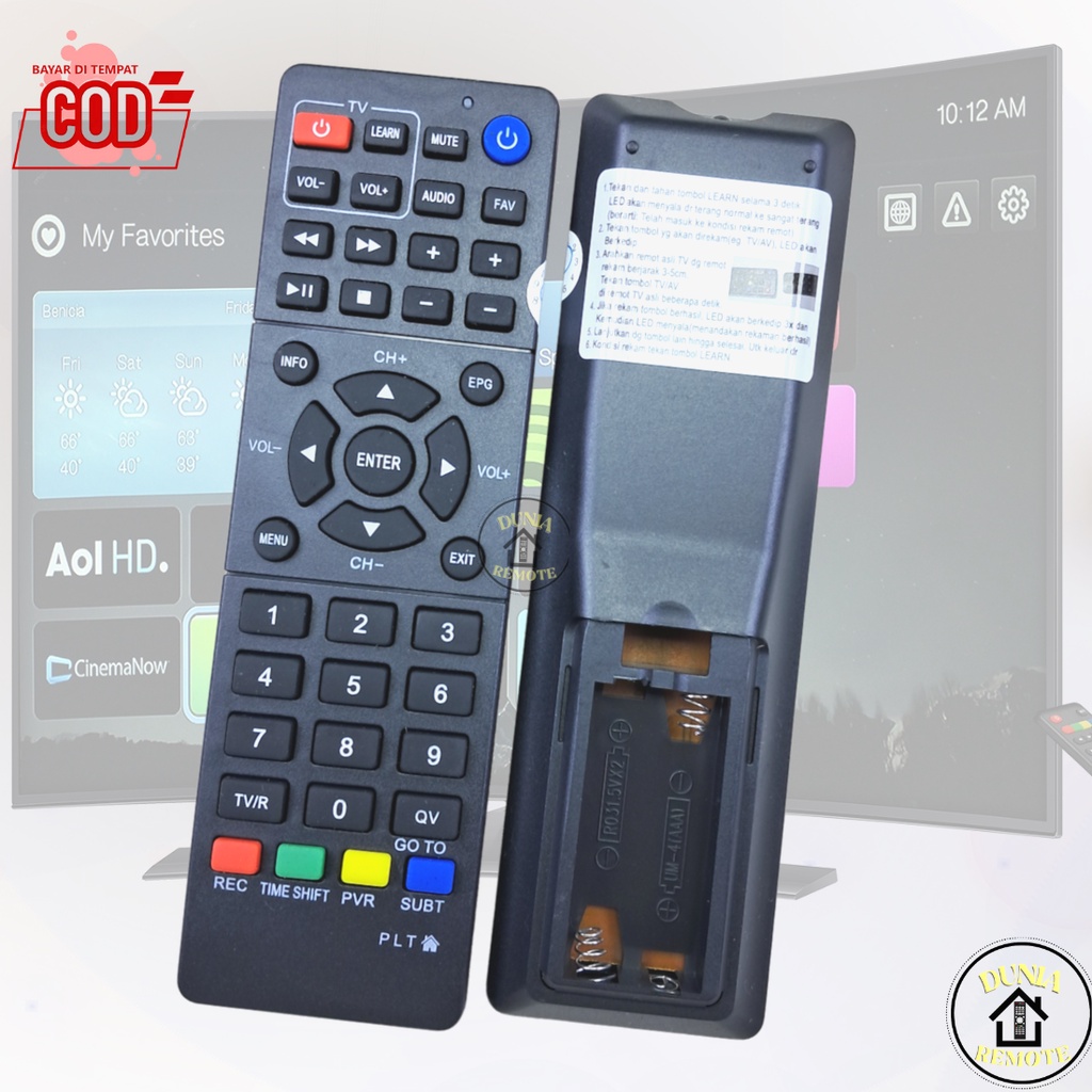 Remot Remote set top box Polytron PDV600 PLT Stb Dvb T2 tanpa setting