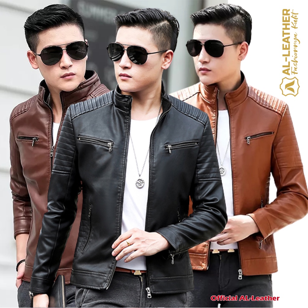 AL-Leather  Jaket Motor Kulit Pria Anti Air dan Angin Model Cruz Racing / Jaket Touring motor Pria [ 4 Model ]