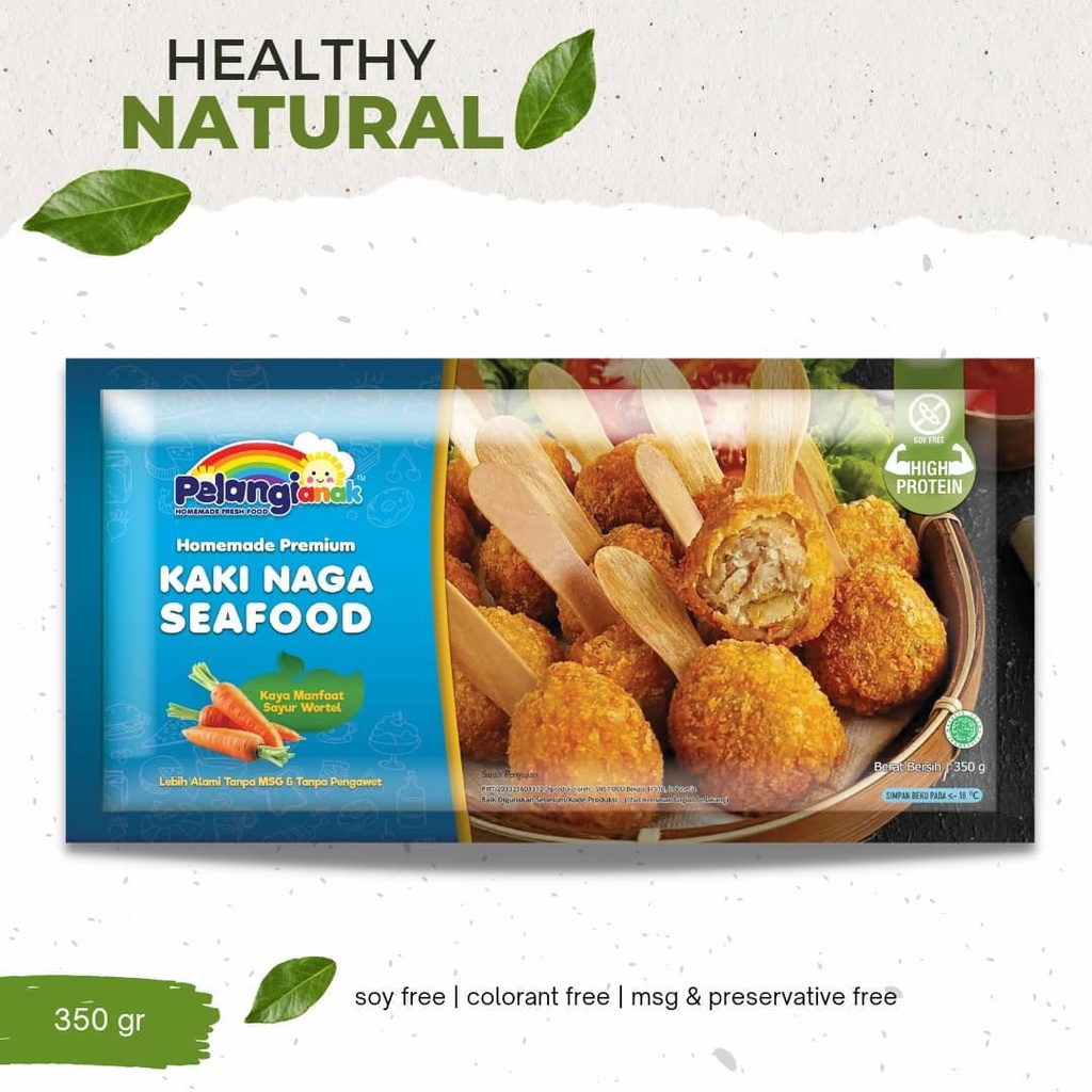 Kaki Naga SEAFOOD Premium Plus Wortel NON MSG kemasan 350g Pelangi Anak Frozenfood