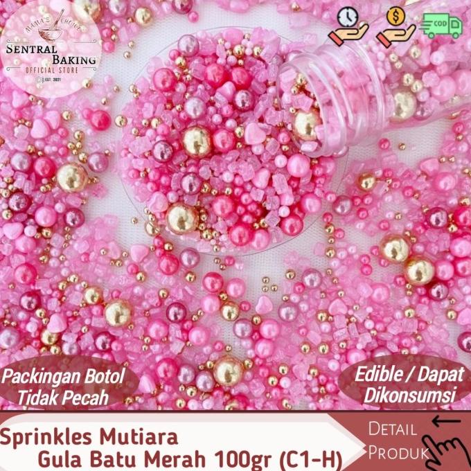 

Sprinkle Kue Mutiara Gula Batu Pink 100gr (C1-H) / Springkel Springkle