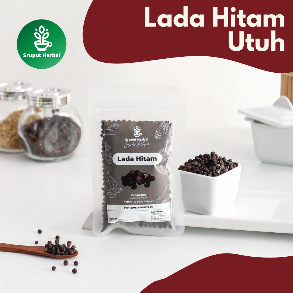 SRUPUT HERBAL - Bumbu Premium Semua Varian (Kemasan 50g) Lada Hitam Butir Utuh