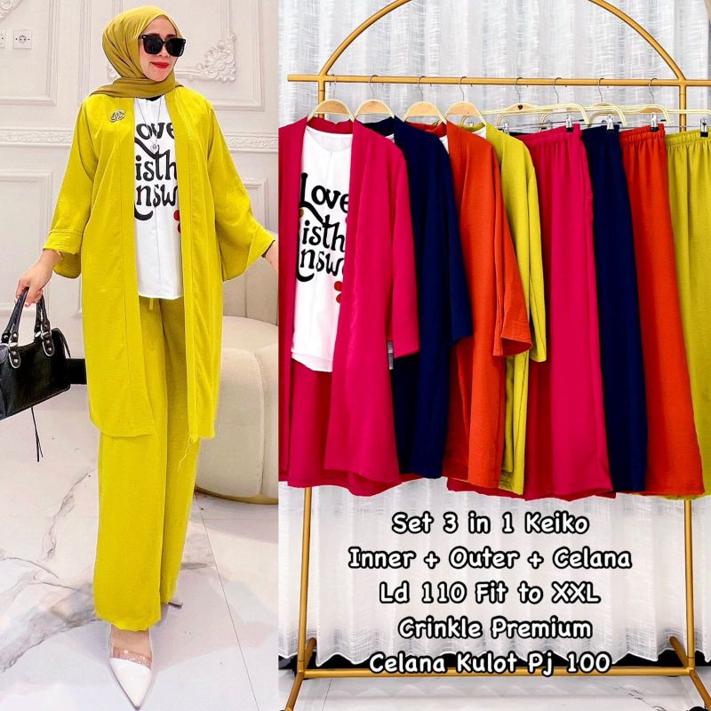Keiko Set baju setelan wanita setelan muslim setelan celana wanita