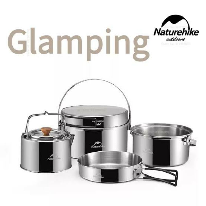 ALAT MASAK SET/PANCI/COOKING SET PORTABLE ALUMUNIUM NATUREHIKE NH22CJ005
