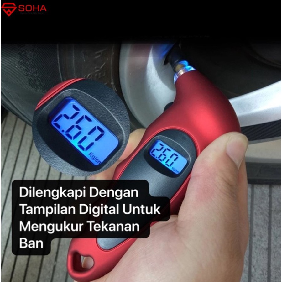 AM-56 Alat Ukur Tekanan Angin Ban mobil Design Kecil Model Digital