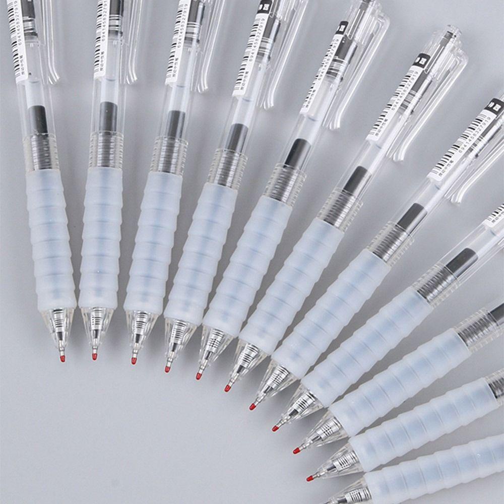 MXBEAUTY Retractabl Netral Pen Set 5pcs Tinta Hitam Alat Tulis Aksesoris Kantor Ada Nyeri Di Jari 0.5mm Tulisan Gel Pen