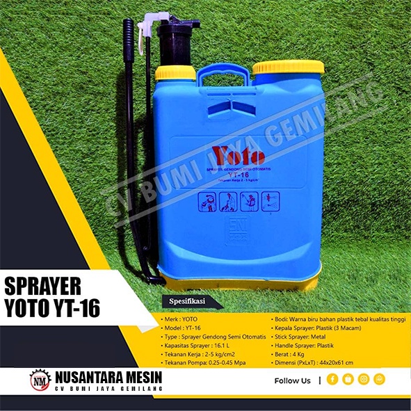 ALAT SEMPROT HAMA / SPRAYER MANUAL YOTO 16L