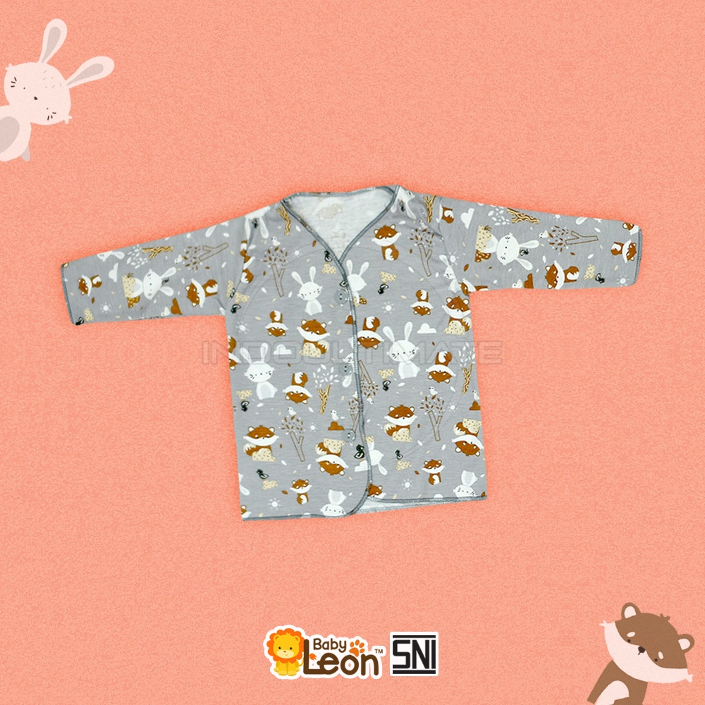 DS-112 (0-3 Bulan) 1 Pcs Baju Bayi Lengan Panjang BABY LEON Baju Bayi Baru Lahir Baju Tidur Bayi