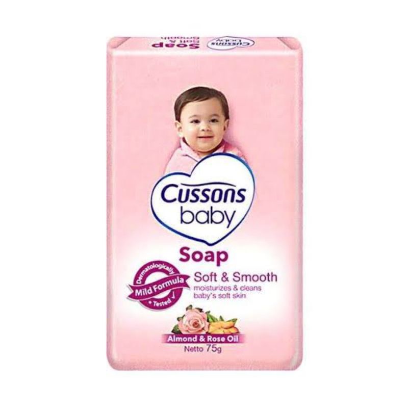 CUSSONS BABY SOAP ALMOND &amp; ROSE OIL 75 GRAM / SABUN MANDI BAYI CUSSONS