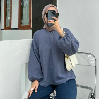 Limited Edition Outer Rajut Fristy Waffle Blouse Waffle Knit Premium