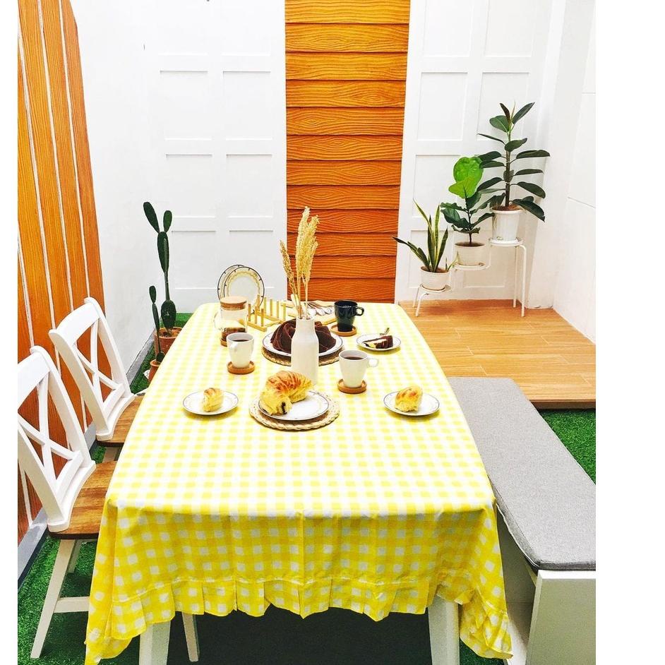 ➱ an Taplak Meja Makan Rempel/Rumbai ♥