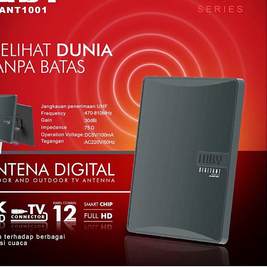 ♪ Antena Digital Luby LB-ANT1001 / Antena Indoor Outdoor Untuk STB Set Top Box TV Digital ✩