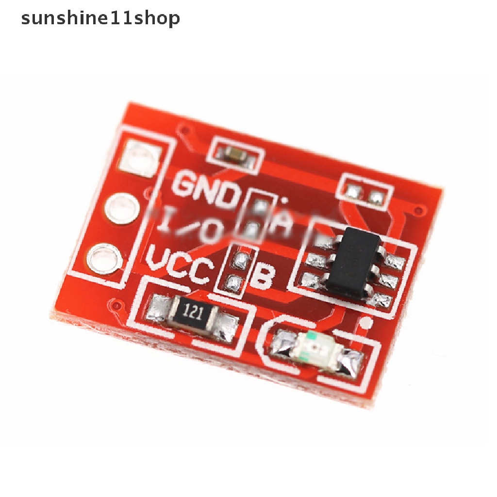 Sho 10Pcs TTP223 Modul Saklar Kunci Sentuh Tombol Switch Sensor Kapasitif Switches Module Self-Locking Single Channel N