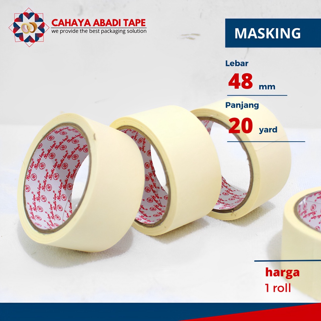 

LAKBAN KERTAS / MASKING BODHI 48MMX20 YARD PER ROLL