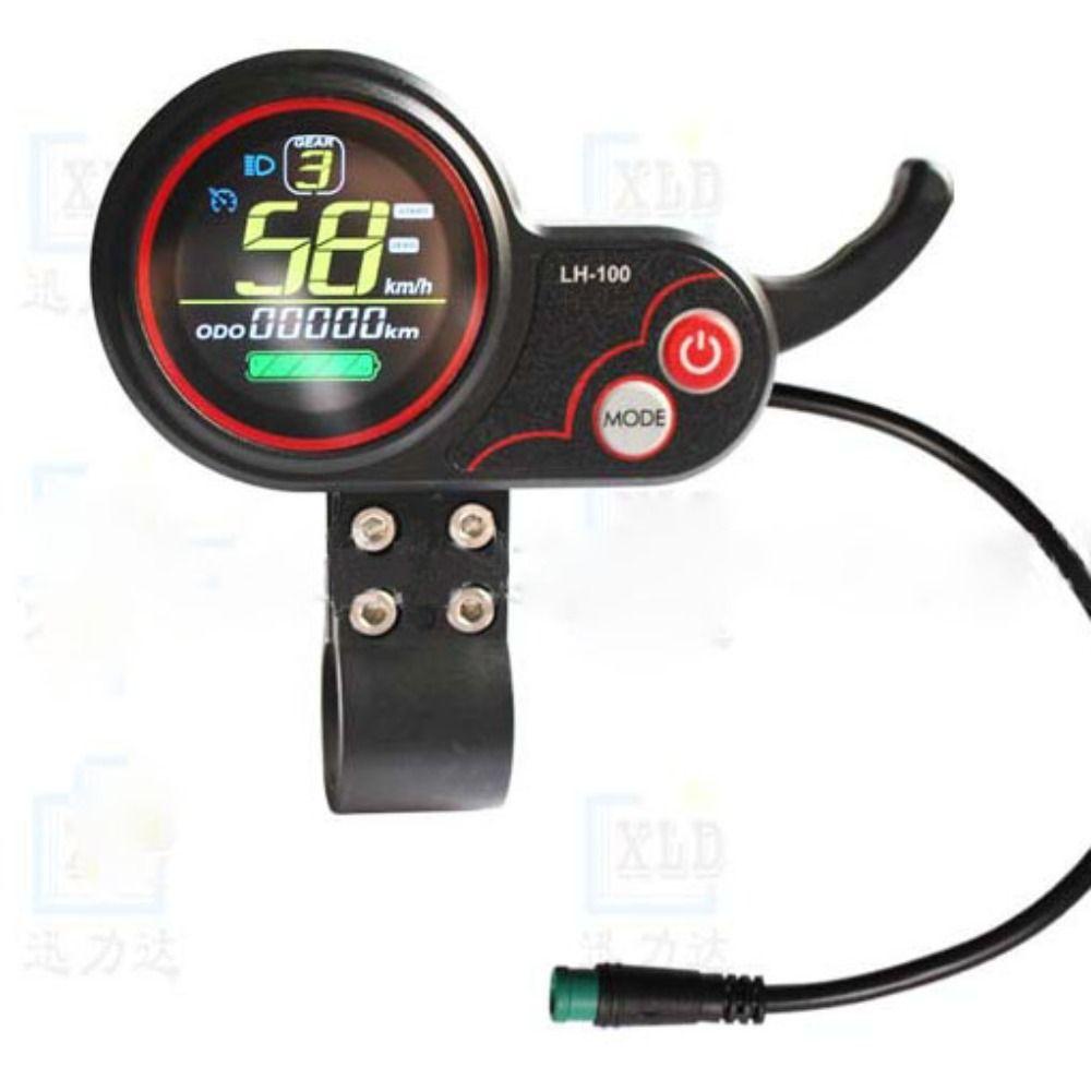 R-FLOWER Thumb Throttle LCD Speedom Sepeda Listrik Layar Warna Instrumen Cerdas