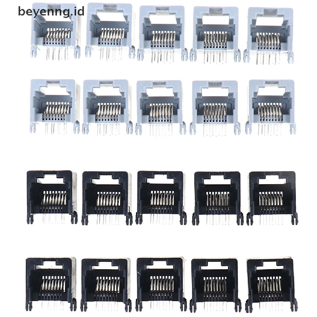 Beyen 10pcs/lot RJ45 8P8C Komputer Jaringan Internet PCB Jack Socket ID