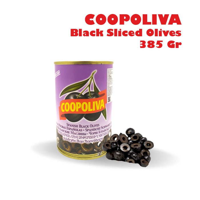 COOPOLIVA Black Sliced Olives Buah Olive Hitam Potong 385 Gr