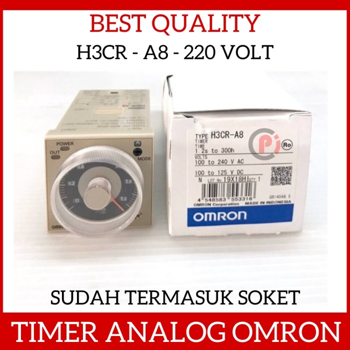 OMRON H3CR - A8 Timer Analog 220 Volt 220V H3CRA8 Plus Soket 8 Pin
