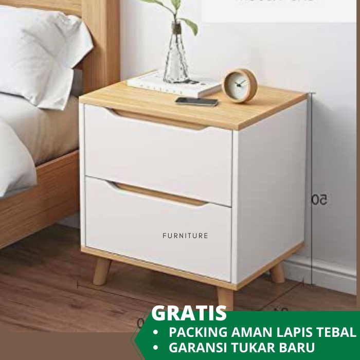 Meja Nakas Minimalis Kecil untuk Samping Tempat Tidur - Desain Modern Kamar Tidur
