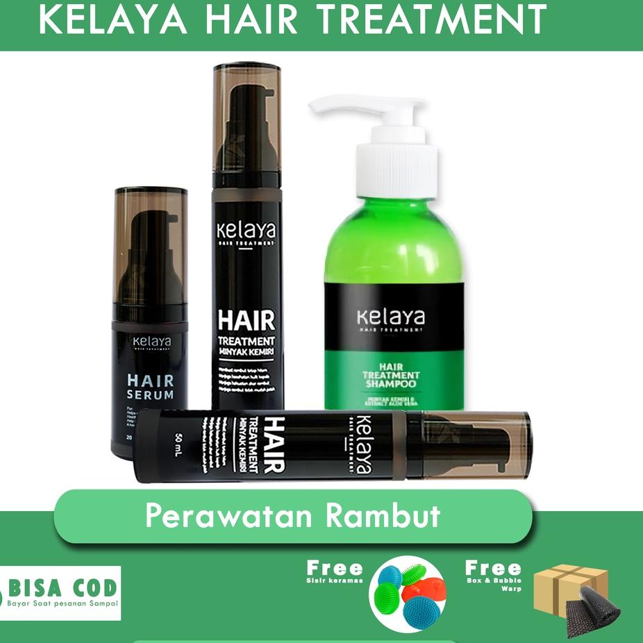 ♠ Paket Komplit KELAYA SHAMPOO Hair Treatment Bundling Spesial (Shampo, Minyak, SERUM) ⅎ