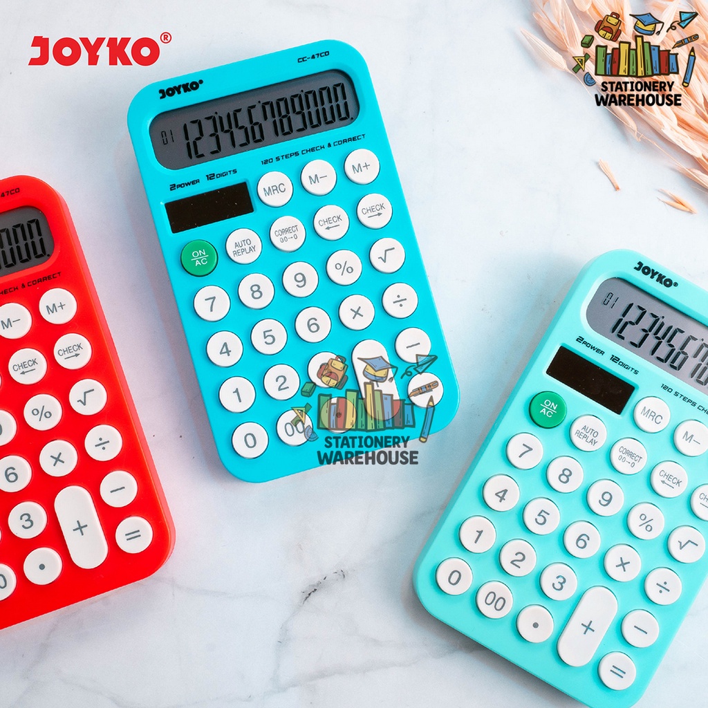 

Terlaris ✨ -Calculator Kalkulator Joyko CC-47CO 12 Digits Check Correct- 2.2.23