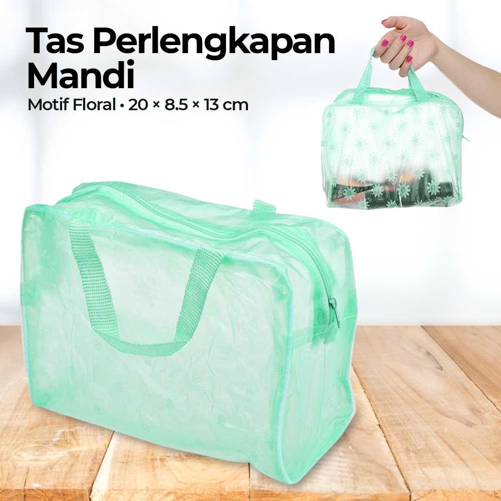 (BISA COD) FTIHSHP  Tas Perlengkapan Mandi Kosmetik Motif Floral Waterproof Bag - E40