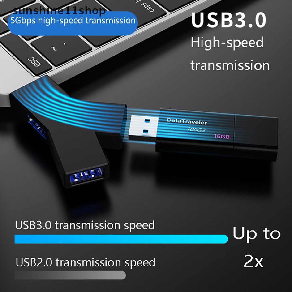 Sho 1Pc USB 3.0 Hub Mini Berbentuk Y 3-IN-1 Tipe-C3.1 3-Port Splitter Hub Expander N