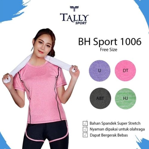 KAOS SPORT TALLY 1006 - BAJU OLAHRAGA WANITA TALLY - KAOS SPORT - Hijau