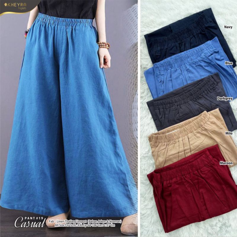 CASUAL PANT #19 ORI KHEYRA | Linen Thailand Import | Bahan Adem &amp; Nyaman