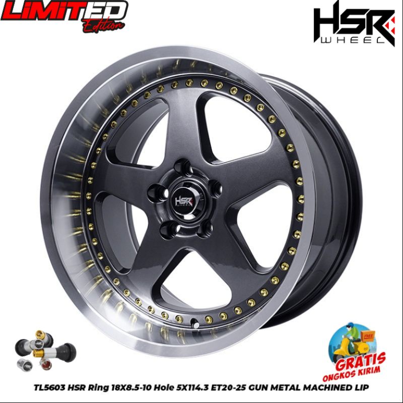 veleg mobil r18 velg mobil HSR SUTOPPU velg mobil lubang baut 5 velg mobil ring 18