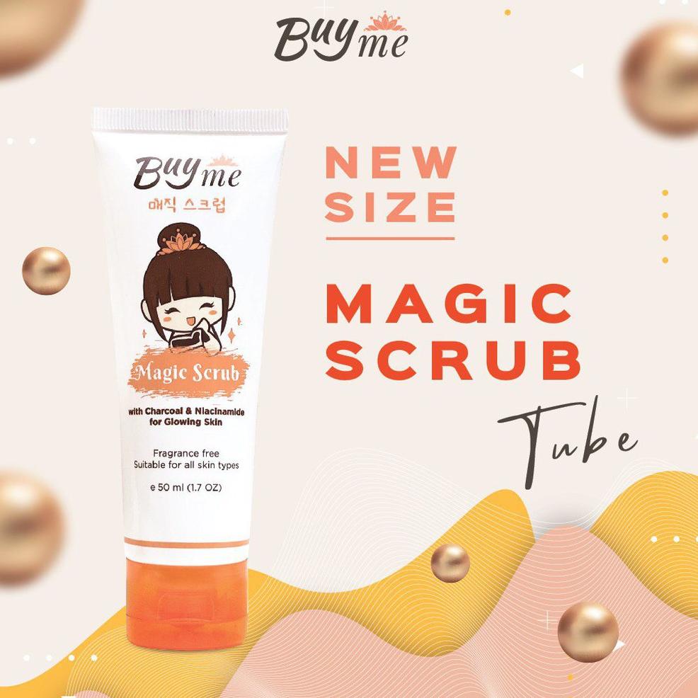 Khusus Hari ini BuyMe Magic Scrub Tube Scrub Viral Charcoal Scrub Tube Pemutih Muka Badan Masker Vir